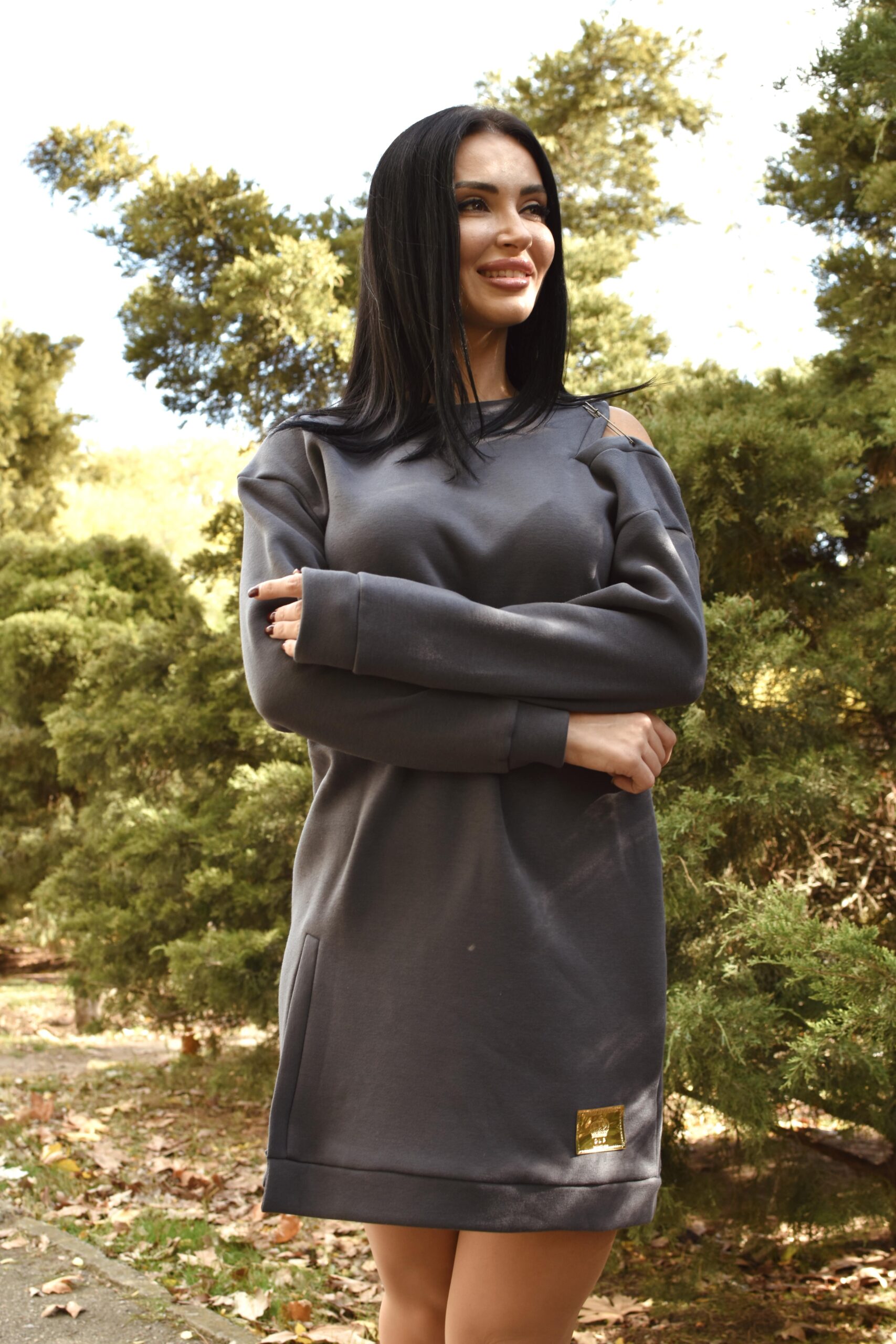 Повсякденна тепла сукня з булавкою - Зображення 12