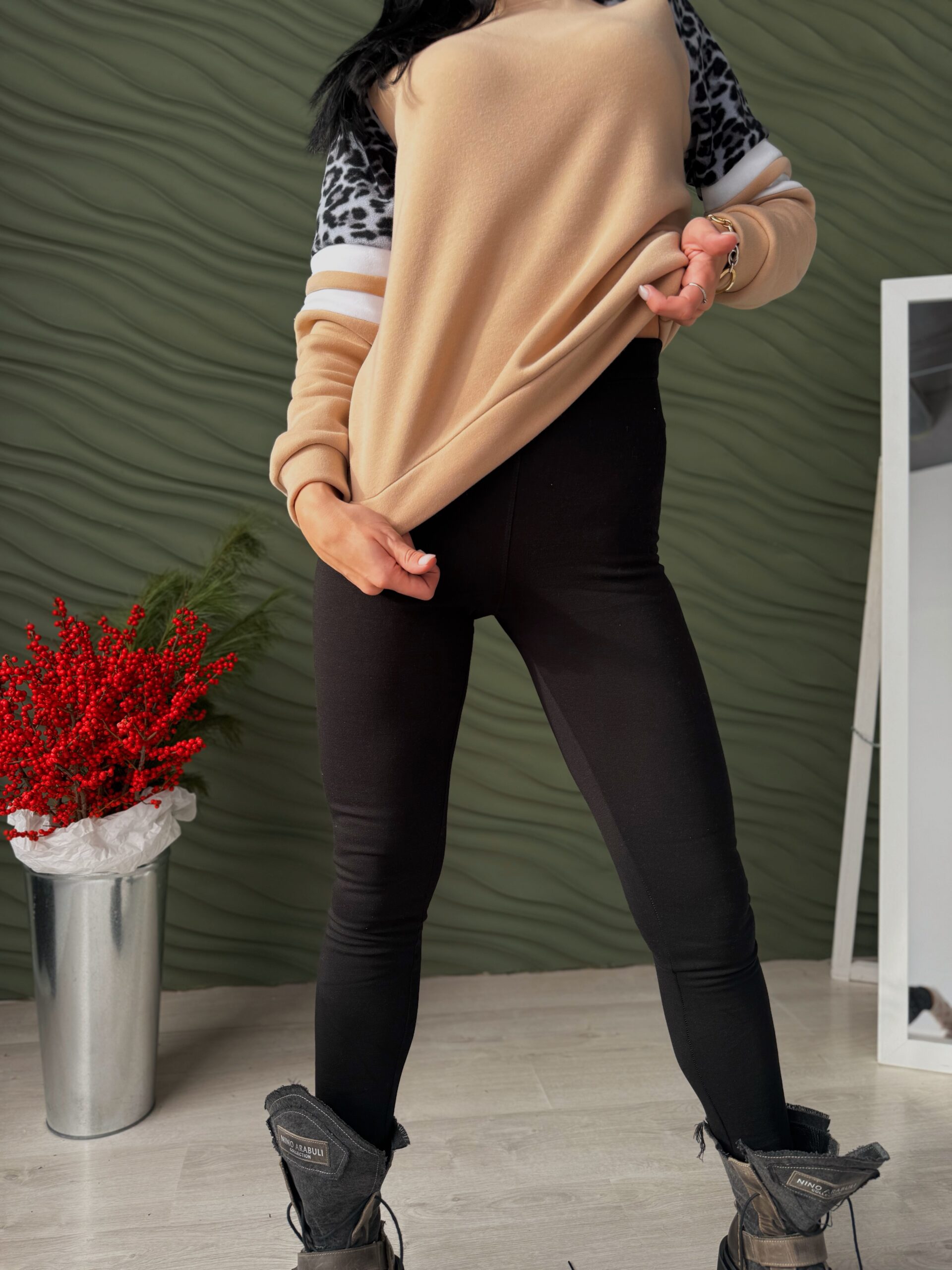 Теплі трикотажні лосини на хутрі - Зображення 2