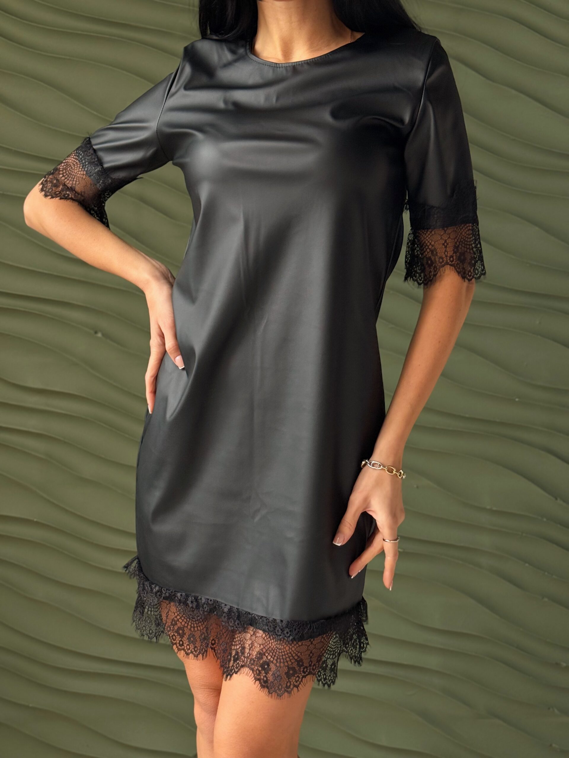 Хітова сукня з екошкіри - Зображення 2