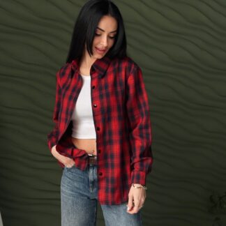 Жіноча сорочка в клітинку оверсайз