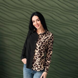Елегантна блуза з леопардовим принтом