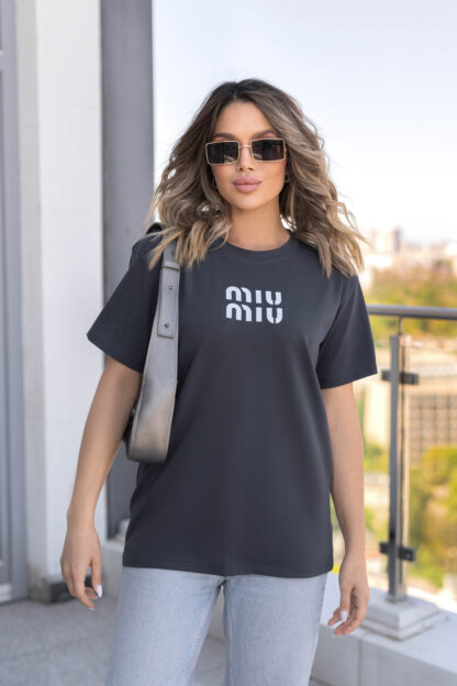 Футболка оверсайз з принтом "MIU" - Зображення 9