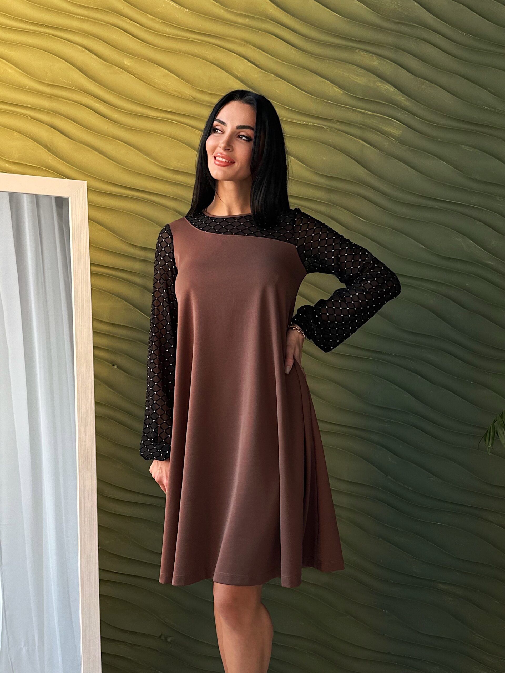 Вечірня сукня з прозорими рукавами - Зображення 5