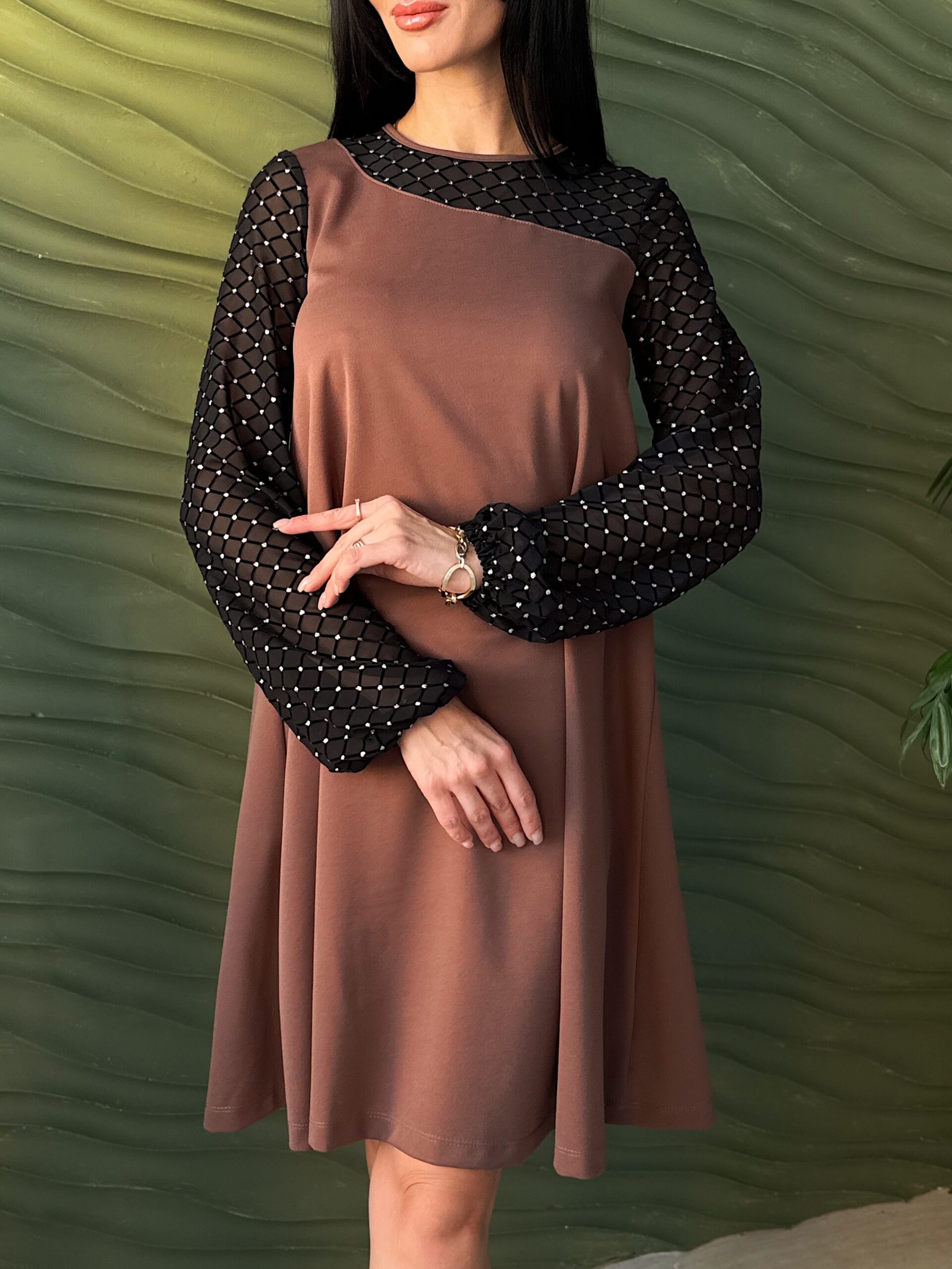 Вечірня сукня з прозорими рукавами - Зображення 10