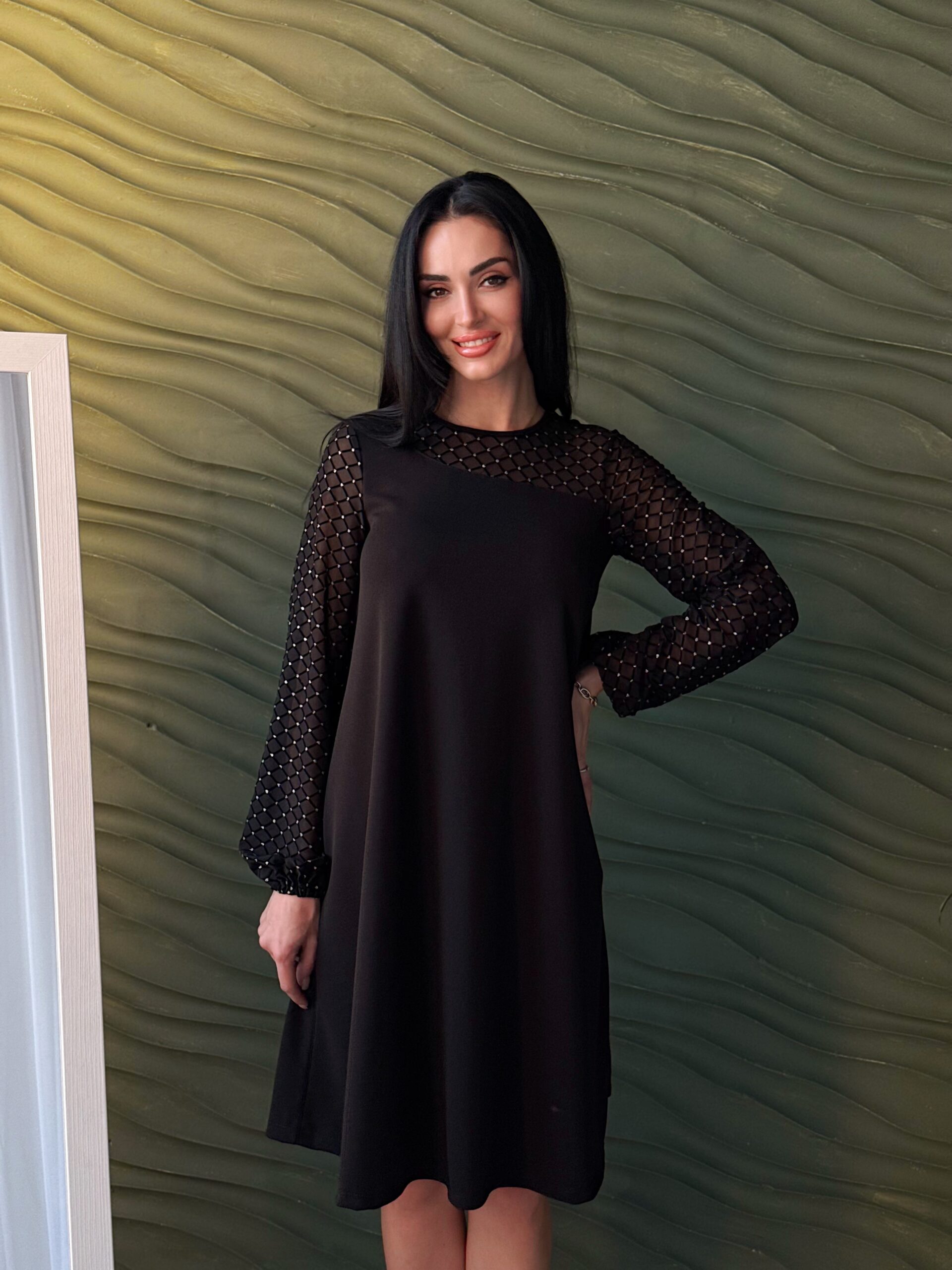 Вечірня сукня з прозорими рукавами - Зображення 3