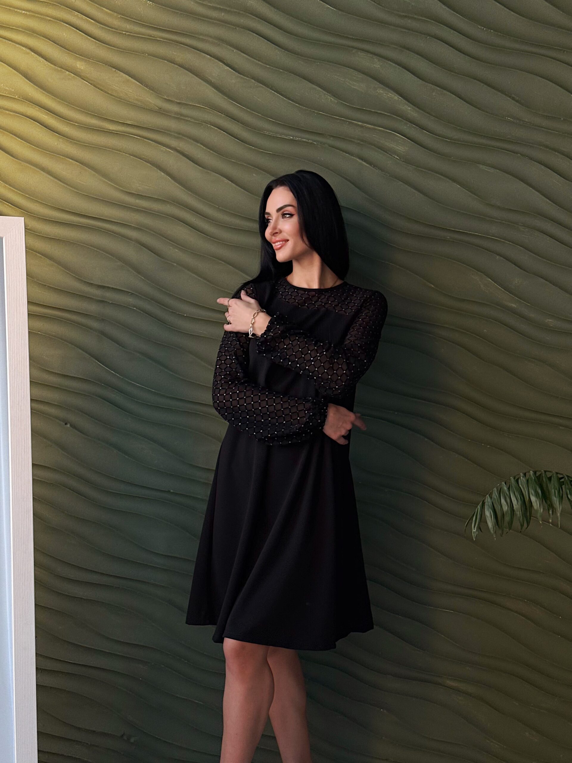 Вечірня сукня з прозорими рукавами - Зображення 12