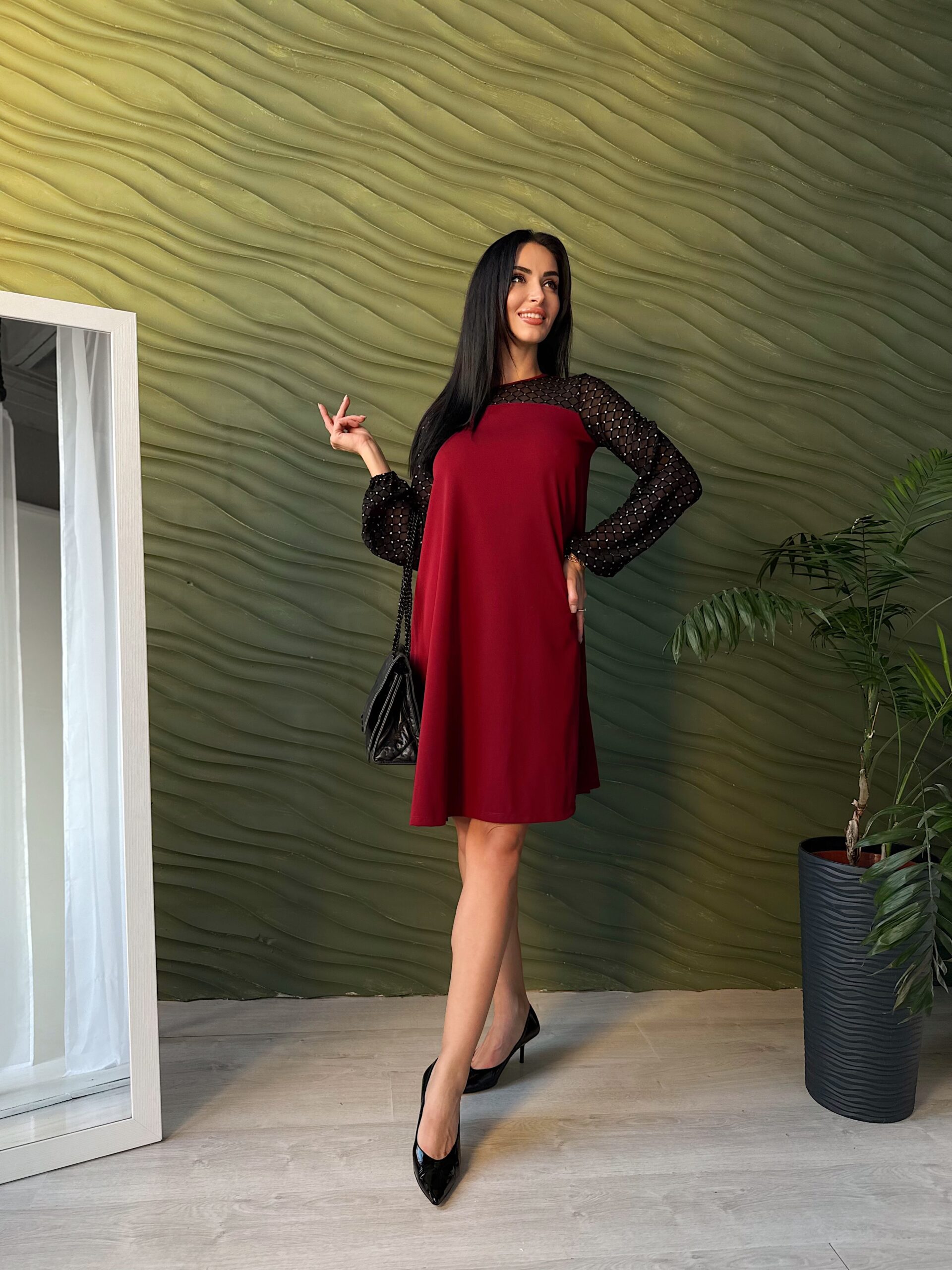 Вечірня сукня з прозорими рукавами - Зображення 4