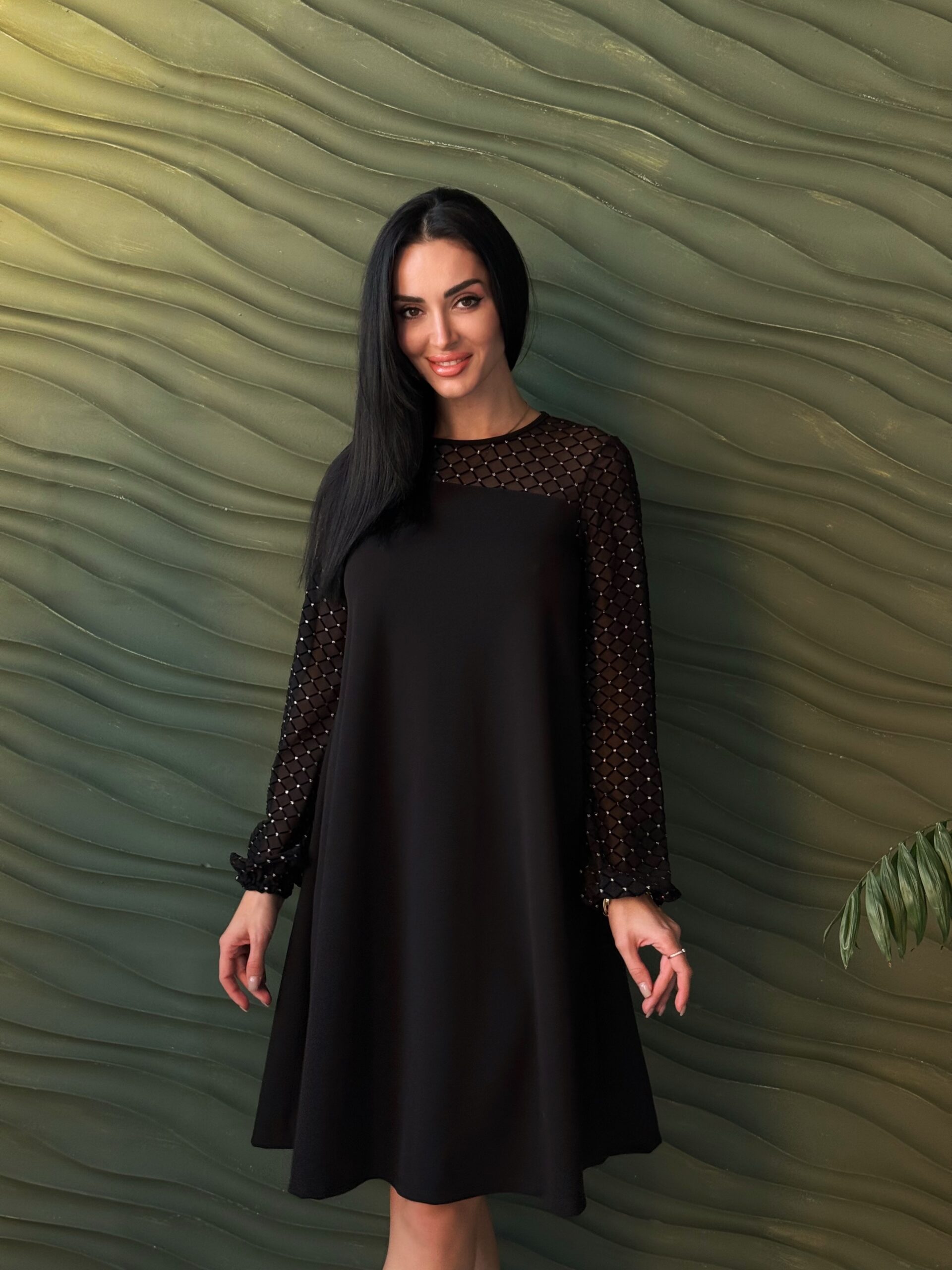 Вечірня сукня з прозорими рукавами - Зображення 15