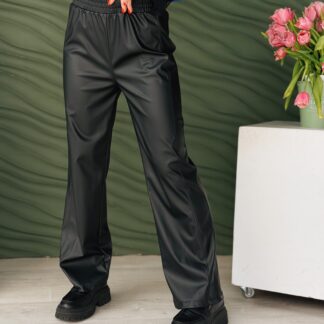 Шкіряні штани прямого крою