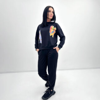 Жіночий костюм-двійка з капюшоном